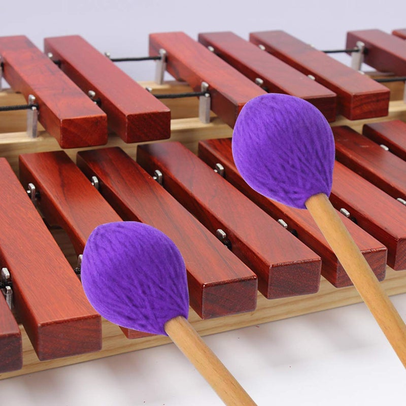 Yolyoo Medium Hard Yarn Head Keyboard Marimba Mallets with Maple Handles,Pack of 2 Blue (Purple) - Image 4